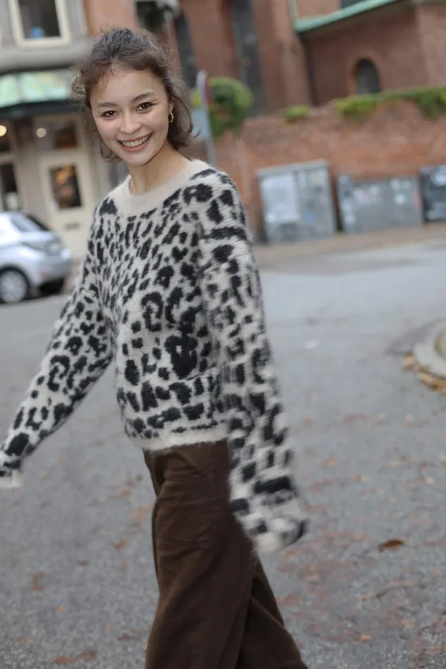 Emily Pullover 8211 Beige Leo Women Cras Knitwear