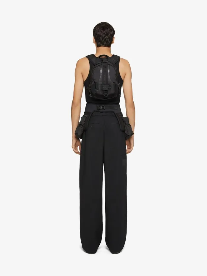 Extra Wide Chino Pants In Canvas Black Men Givenchy Pants and Shorts