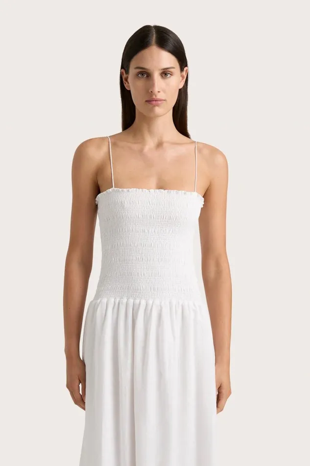 Faithfull The Brand Dresses Geriba Midi Dress White 8211 Women Faithfull The Brand Dresses Geriba Midi Dress White 8211 Women