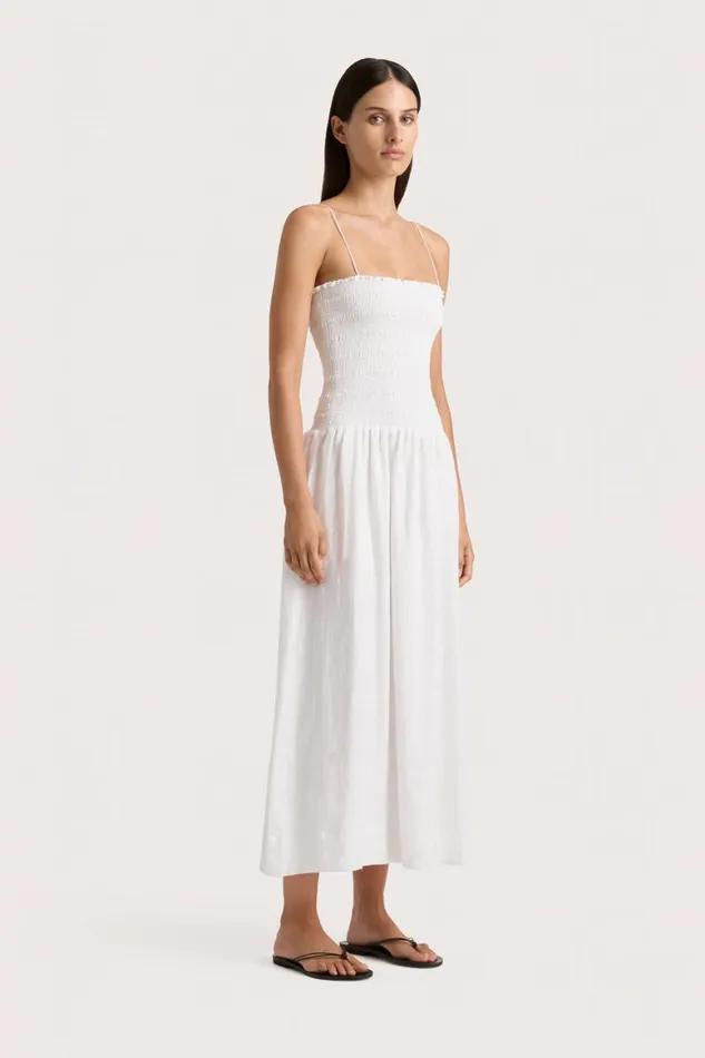 Faithfull The Brand Dresses Geriba Midi Dress White 8211 Women Faithfull The Brand Dresses Geriba Midi Dress White 8211 Women