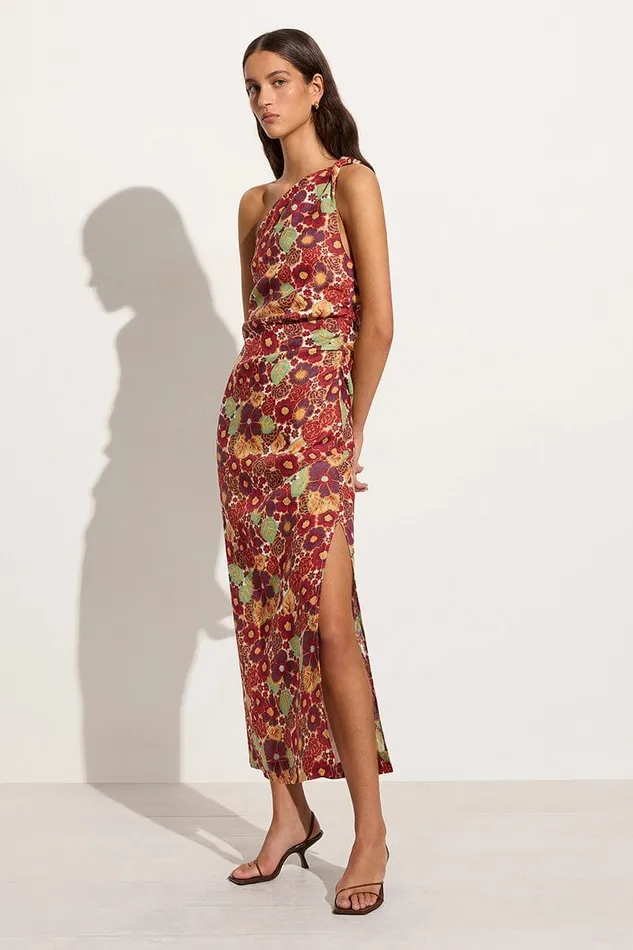Faithfull The Brand Dresses Jomana Midi Dress La Mira Floral Ruby 8211 Final Sale 8211 Women Faithfull The Brand Dresses Jomana Midi Dress La Mira Floral Ruby 8211 Final Sale 8211 Women