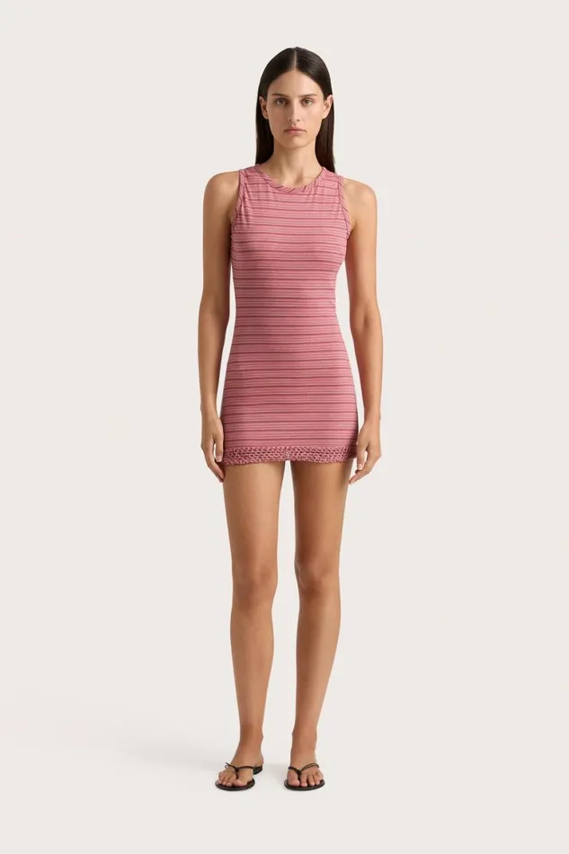 Faithfull The Brand Dresses Maceio Mini Dress Vermillion Stripe 8211 Women