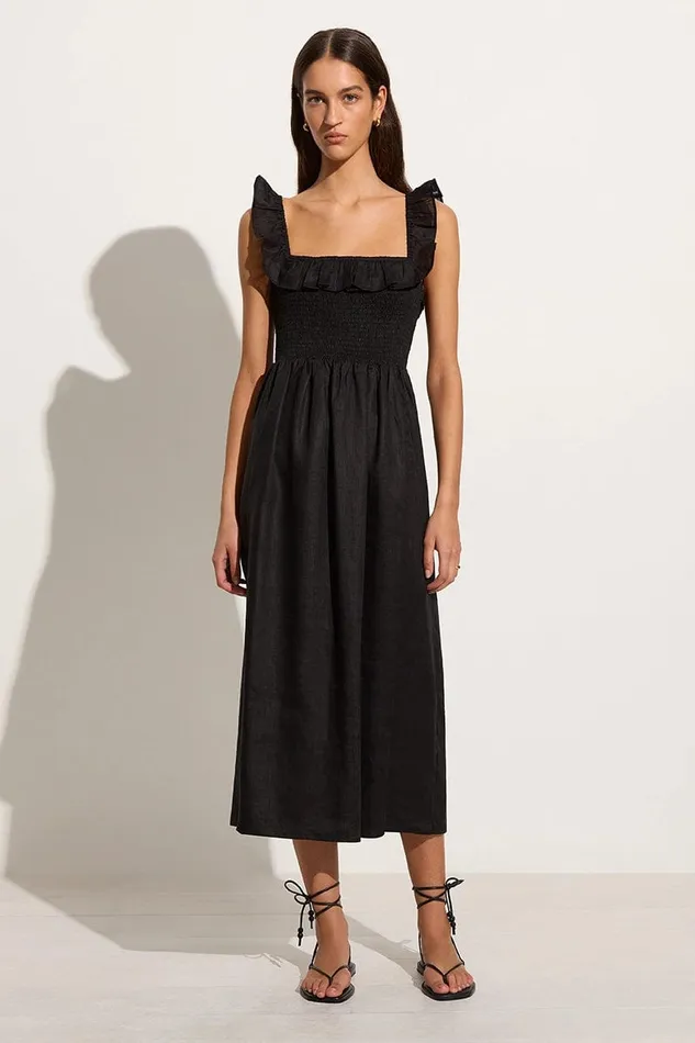 Faithfull The Brand Dresses Sameera Midi Dress Black 8211 Final Sale 8211 Women Faithfull The Brand Dresses Sameera Midi Dress Black 8211 Final Sale 8211 Women
