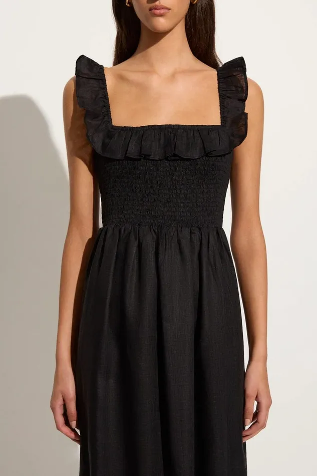 Faithfull The Brand Dresses Sameera Midi Dress Black 8211 Final Sale 8211 Women Faithfull The Brand Dresses Sameera Midi Dress Black 8211 Final Sale 8211 Women