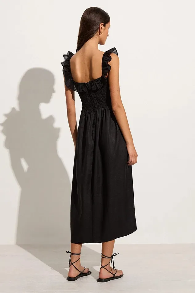 Faithfull The Brand Dresses Sameera Midi Dress Black 8211 Final Sale 8211 Women Faithfull The Brand Dresses Sameera Midi Dress Black 8211 Final Sale 8211 Women
