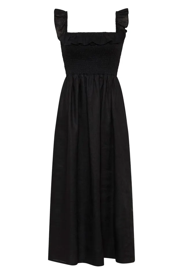 Faithfull The Brand Dresses Sameera Midi Dress Black 8211 Final Sale 8211 Women Faithfull The Brand Dresses Sameera Midi Dress Black 8211 Final Sale 8211 Women