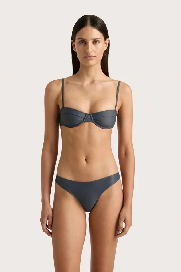 Faithfull The Brand Swim Farrah Bikini Top Charred Navy 8211 Women