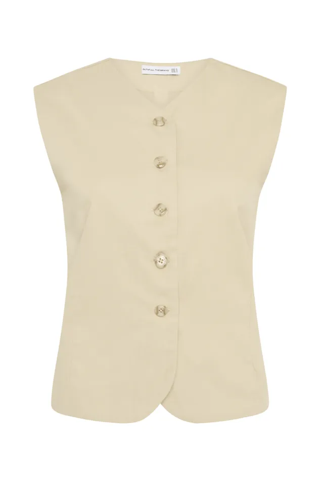 Faithfull The Brand Tops Delfina Vest Bleached Sand 8211 Women Faithfull The Brand Tops Delfina Vest Bleached Sand 8211 Women
