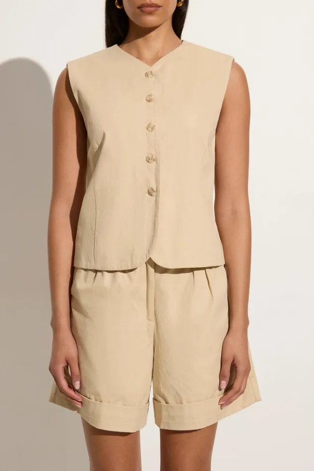 Faithfull The Brand Tops Delfina Vest Bleached Sand 8211 Women Faithfull The Brand Tops Delfina Vest Bleached Sand 8211 Women
