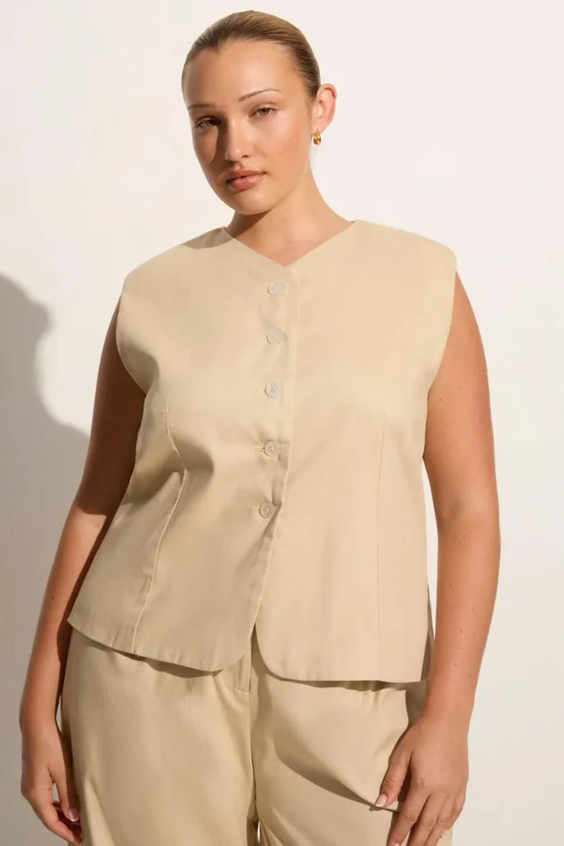 Faithfull The Brand Tops Delfina Vest Bleached Sand 8211 Women Faithfull The Brand Tops Delfina Vest Bleached Sand 8211 Women