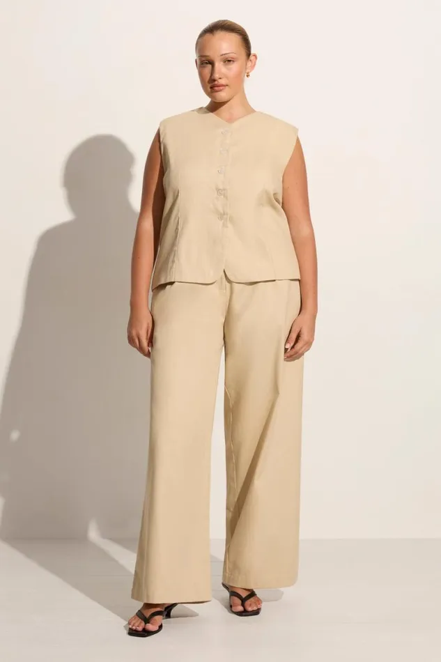 Faithfull The Brand Tops Delfina Vest Bleached Sand 8211 Women Faithfull The Brand Tops Delfina Vest Bleached Sand 8211 Women