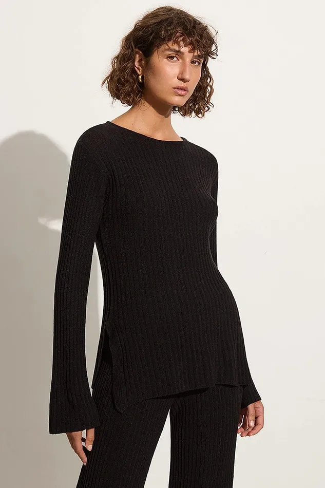 Faithfull The Brand Tops Mitras Tunic Top Black 8211 Final Sale 8211 Women