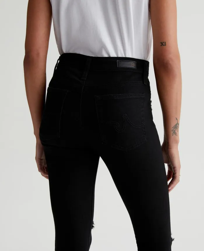 Farrah Skinny Ankle 1 Year Midnight Black Destruct Women AG Jeans Denim Farrah Skinny Ankle 1 Year Midnight Black Destruct Women AG Jeans Denim