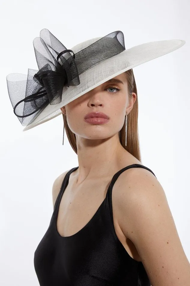 Fascinators Women Karen Millen Fascinator With Bow Detail Ivory