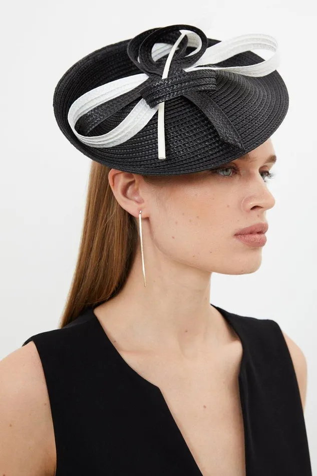 Fascinators Women Karen Millen Mono Loop Detail Fascinator Mono