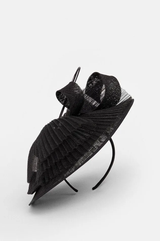 Fascinators Women Karen Millen Pleated Spiral Trim Fascinator Black