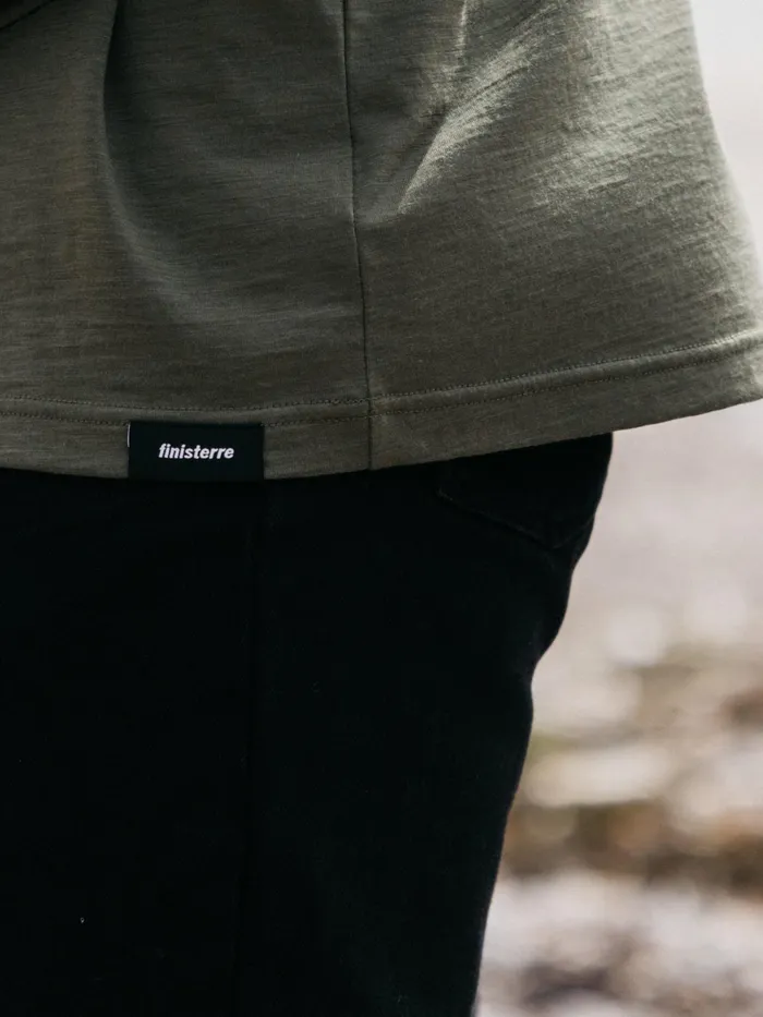 Finisterre Base Layers and Underwear Men Seeker Merino Long Sleeve TShirt Olive