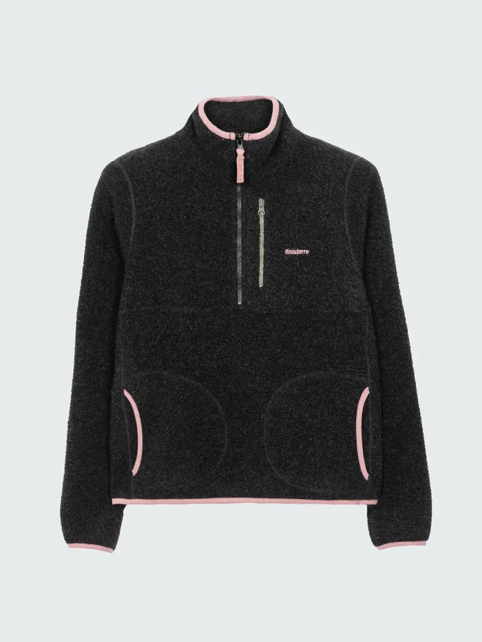 Finisterre Fleece Women Hegen 14 Zip Wool Fleece Raven Black