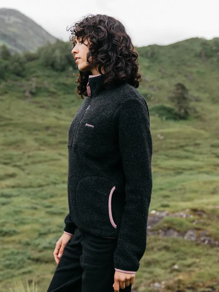 Finisterre Fleece Women Hegen 14 Zip Wool Fleece Raven Black