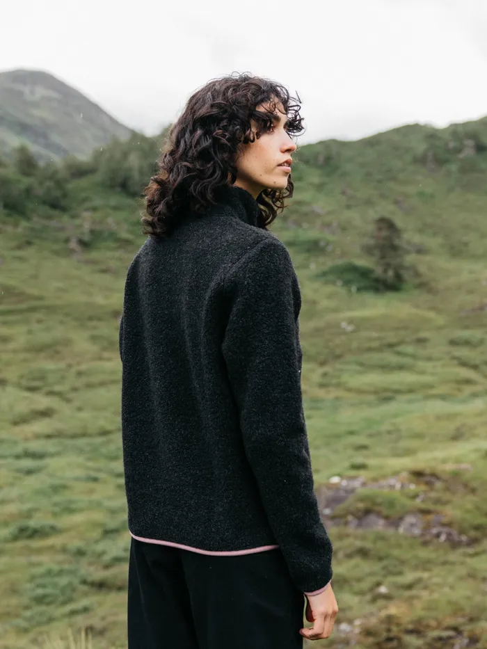 Finisterre Fleece Women Hegen 14 Zip Wool Fleece Raven Black