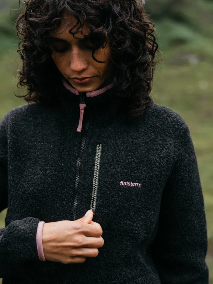 Finisterre Fleece Women Hegen 14 Zip Wool Fleece Raven Black