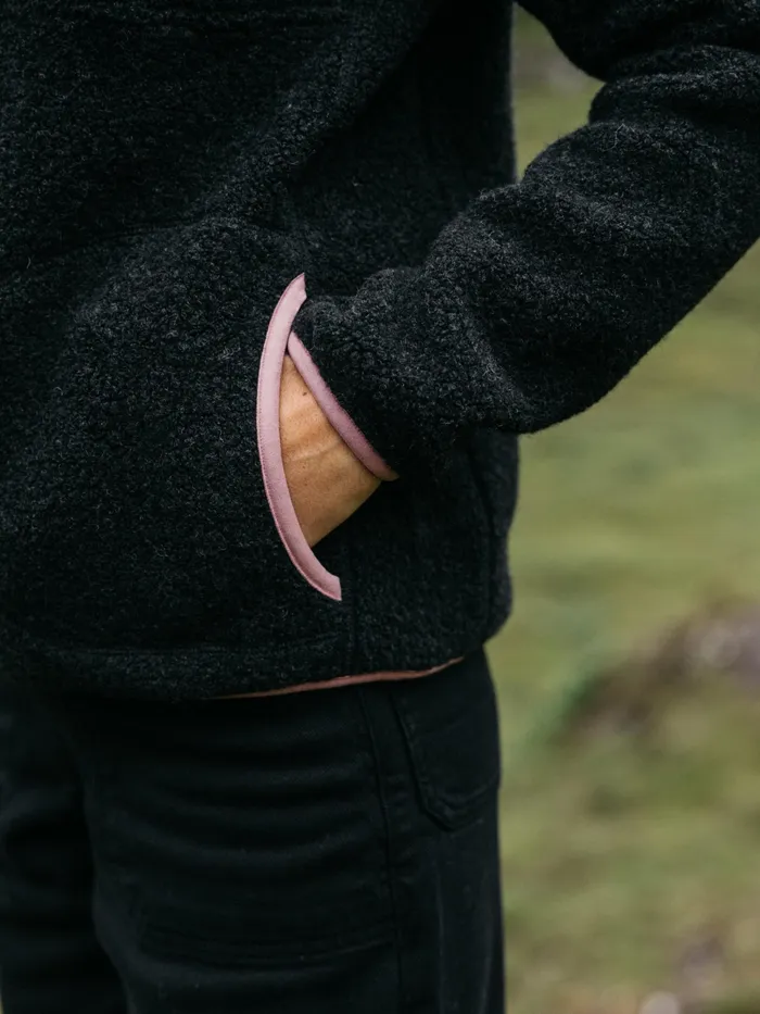 Finisterre Fleece Women Hegen 14 Zip Wool Fleece Raven Black