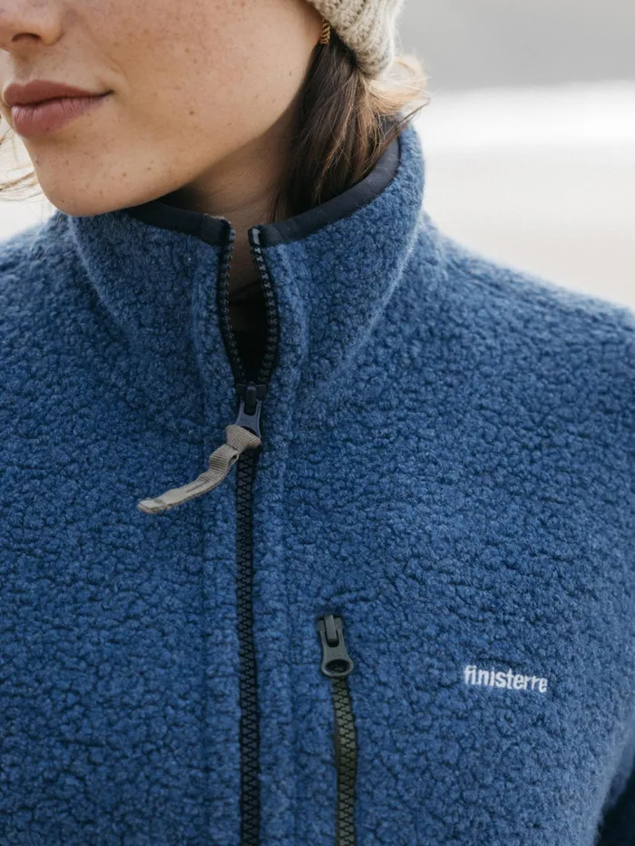 Finisterre Fleece Women Hegen Full Zip Wool Fleece Coastal Fjord