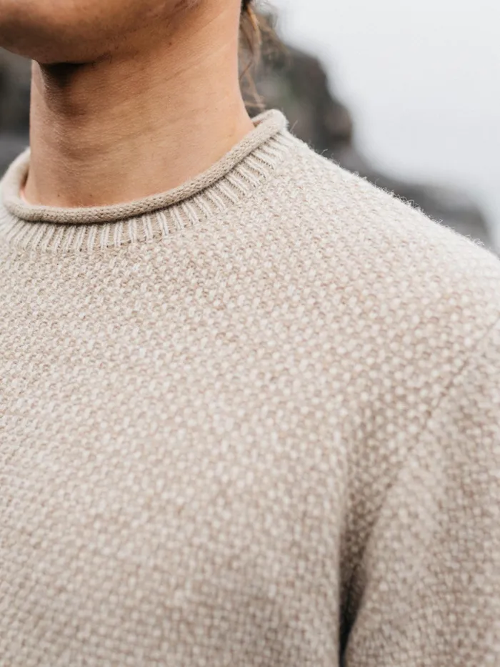 Finisterre Knitwear Men Barents Sweater Oatmeal