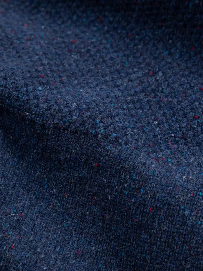 Finisterre Knitwear Men Fishermans Roll Neck Knit Sweater Navy