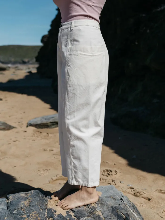 Finisterre Pants Women Croft Workwear Balloon Pant Ecru