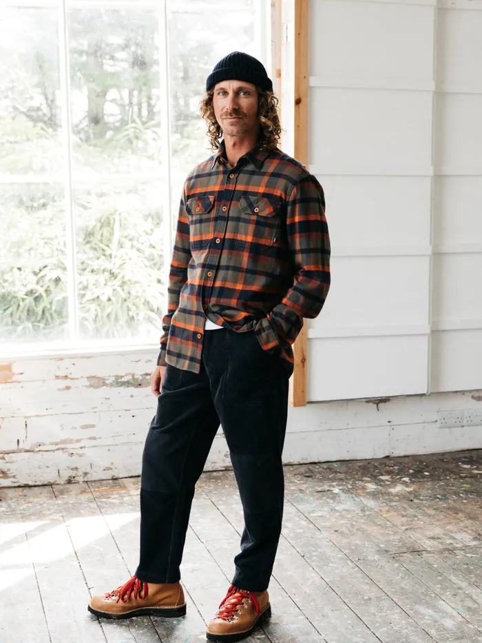Finisterre Shirts Men Beardsmore Shirt Dark Rosewood Check