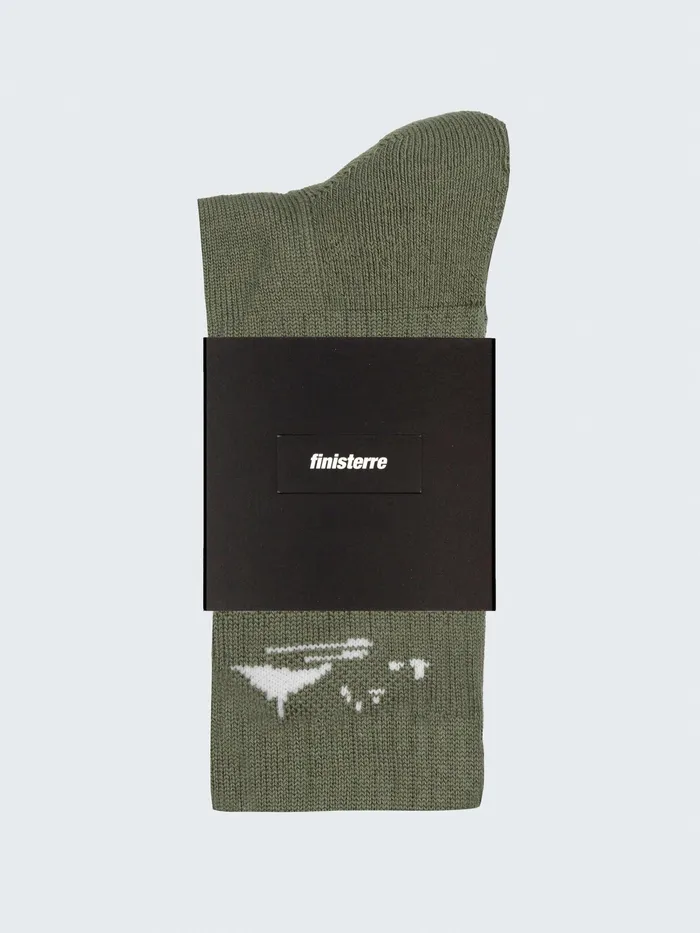 Finisterre Socks MenWomen Rossby Sports Sock Pendant Oliveecru