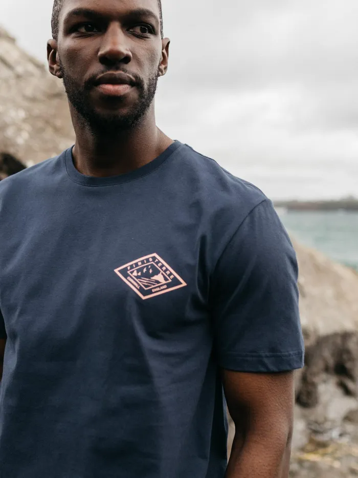 Finisterre TShirts Men Diamond Logo TShirt Navy