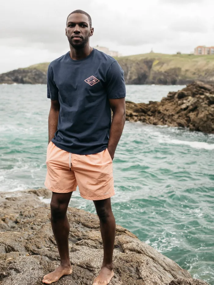 Finisterre TShirts Men Diamond Logo TShirt Navy