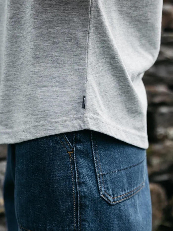 Finisterre Tops and TShirts Women Bailey Long Sleeve TShirt Grey Marlred Rust