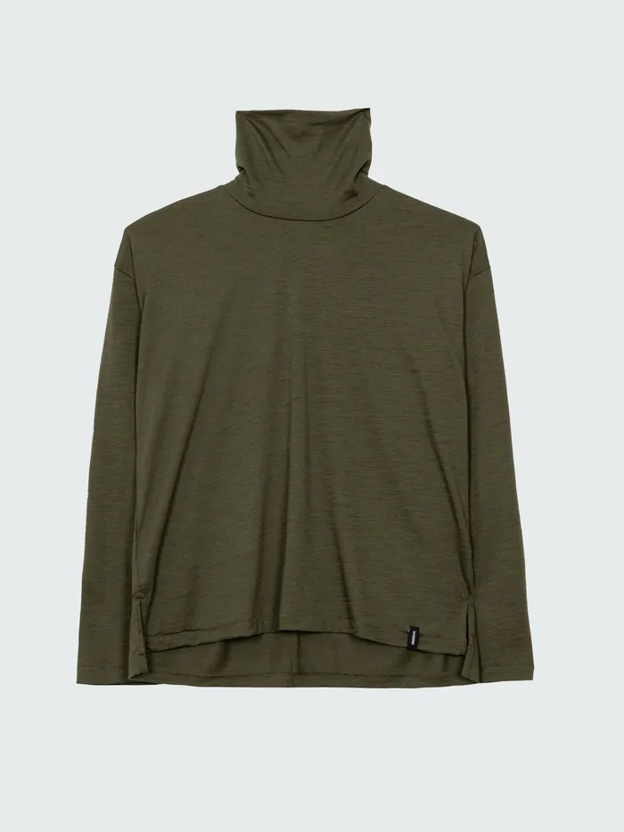 Finisterre Tops and TShirts Women Seeker Merino High Neck TShirt Olive