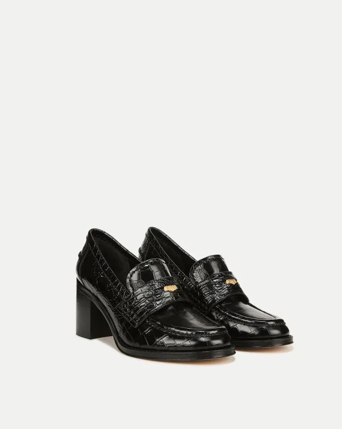 Flats and Loafers Shop Veronica Beard Penny Loafer Heel Black