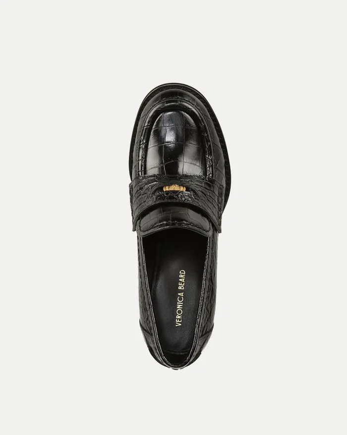 Flats and Loafers Shop Veronica Beard Penny Loafer Heel Black