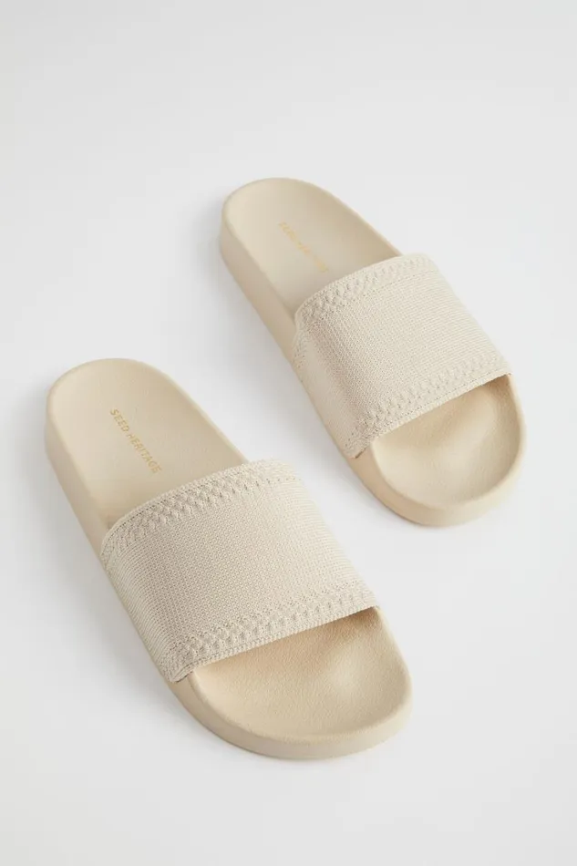 Flats Woman Seed Heritage Seed Knit Pool Slide Sand