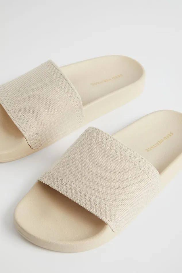 Flats Woman Seed Heritage Seed Knit Pool Slide Sand