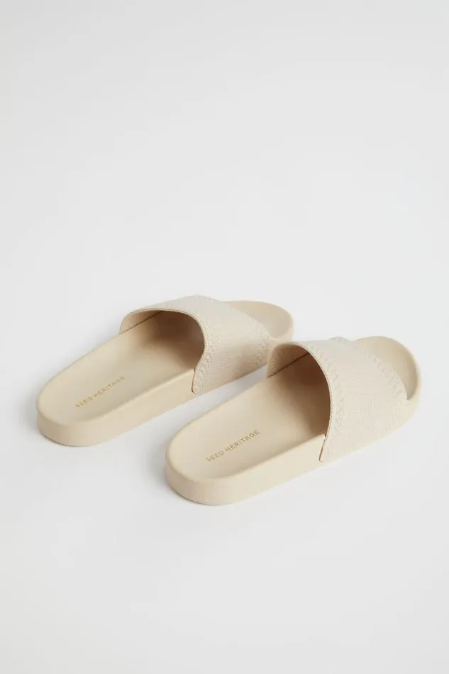Flats Woman Seed Heritage Seed Knit Pool Slide Sand