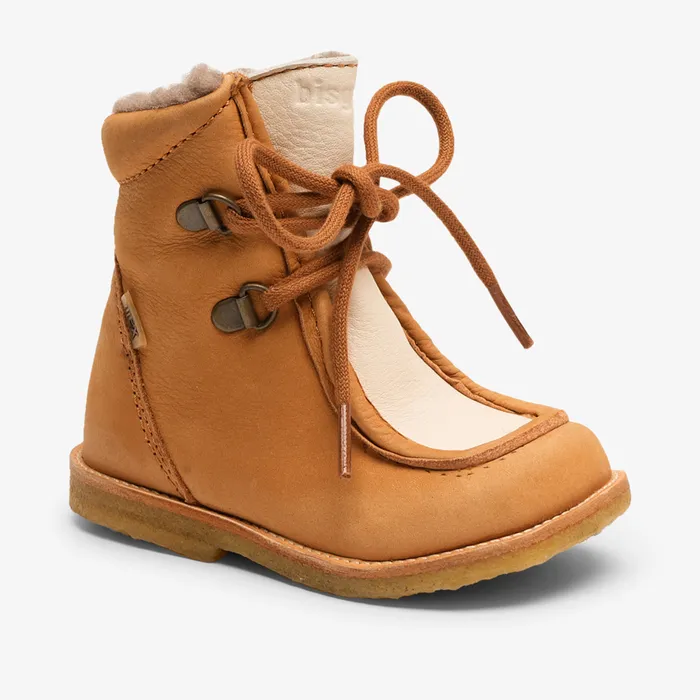 flor l tex cognac Brown KIDS Boots bisgaardshoes