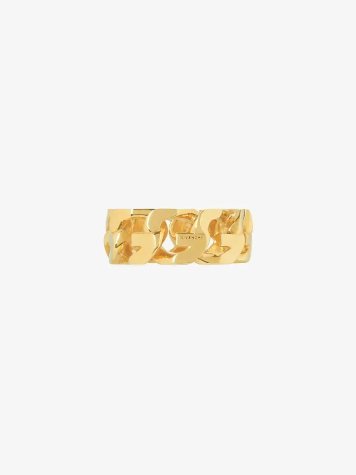 G Chain Ring In Metal Golden Yellow WomenMen Givenchy Jewelry