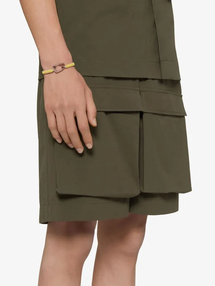 Giv Cut Bracelet In Woven Cotton And Metal Beige Men Givenchy Jewelry