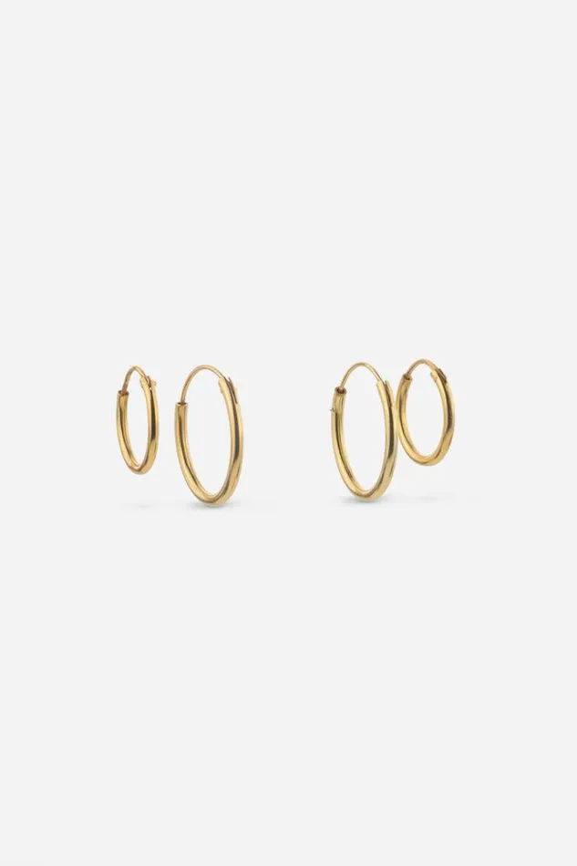 Gold Gold Plated Sterling Silver Hoops Women Roman Jewellery