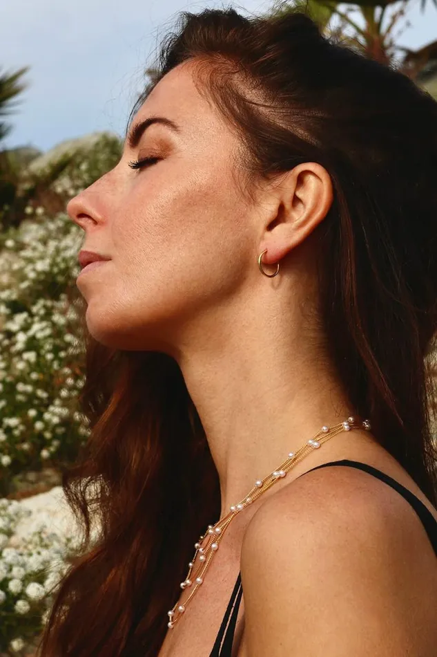 Gold Gold Plated Sterling Silver Hoops Women Roman Jewellery