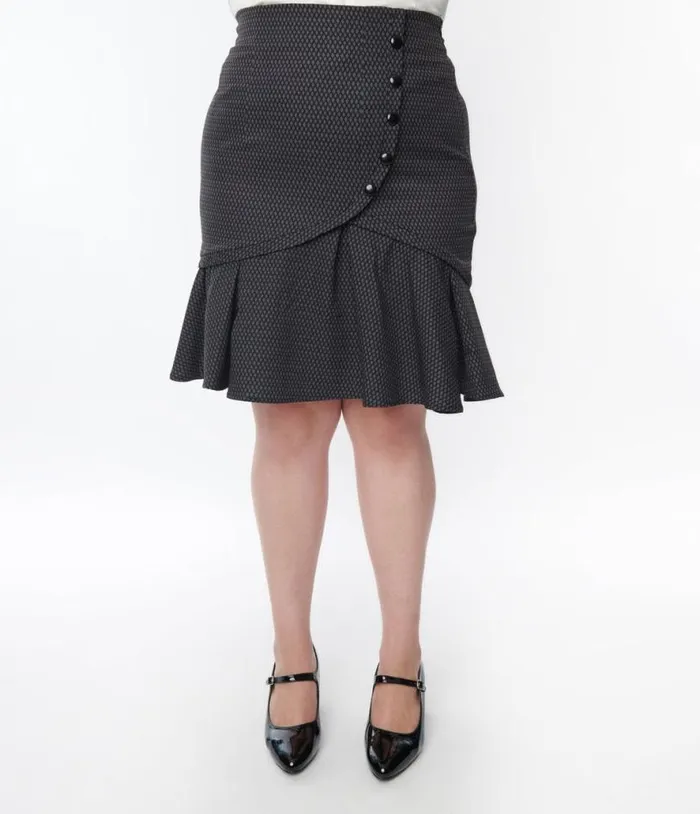Grey Diamond ALine Skirt ClothingPlus Unique Vintage Skirts