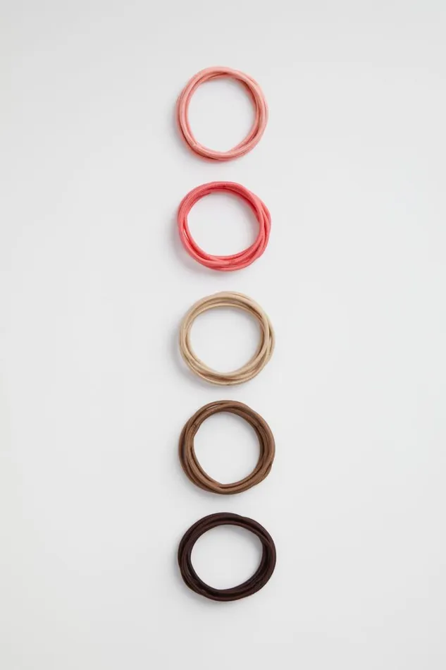 Hair Accessories Woman Seed Heritage Skinny Hair Tie Pack Tulip Pink