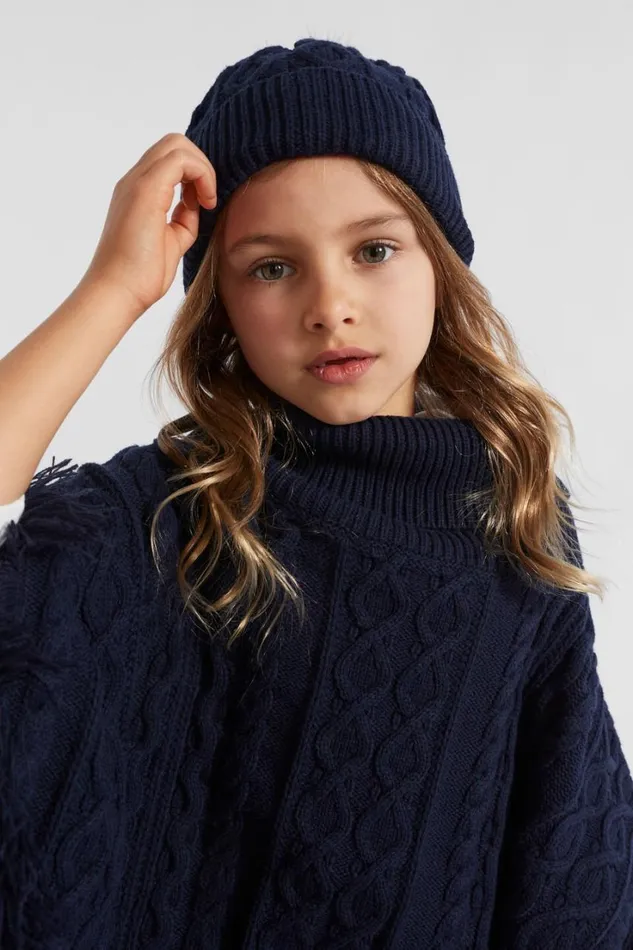 Hats Beanies and Caps Girl Seed Heritage Cable Knit Beanie Midnight Blue