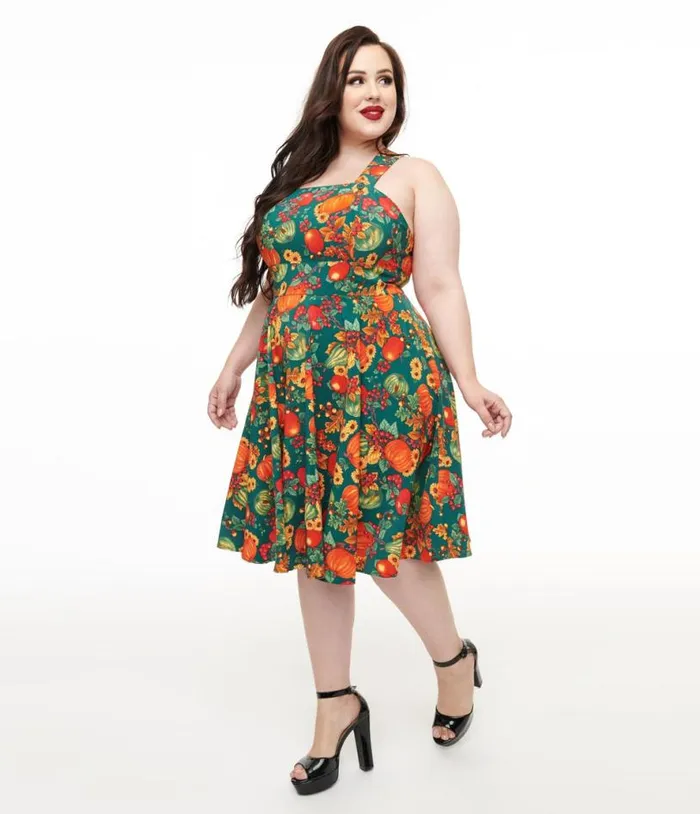 Hell Bunny Plus Size 1950s Autumn Pinafore Swing Dress DressesPlus Unique Vintage Pocket Dresses Hell Bunny Plus Size 1950s Autumn Pinafore Swing Dress DressesPlus Unique Vintage Pocket Dresses